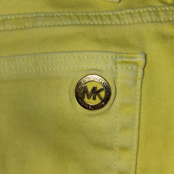 Michael Kors Izzy Cropped Yellow Jeans Size 6 - Picture 2 of 7